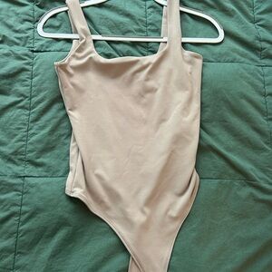 Abercrombie & Fitch Tan Ribbed Bodysuit One Piece